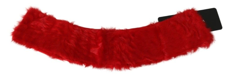 Elegant Red Lambskin Scarf Dolce & Gabbana