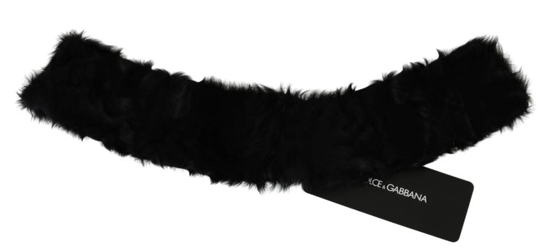 Elegant Black Lambskin Scarf Dolce & Gabbana