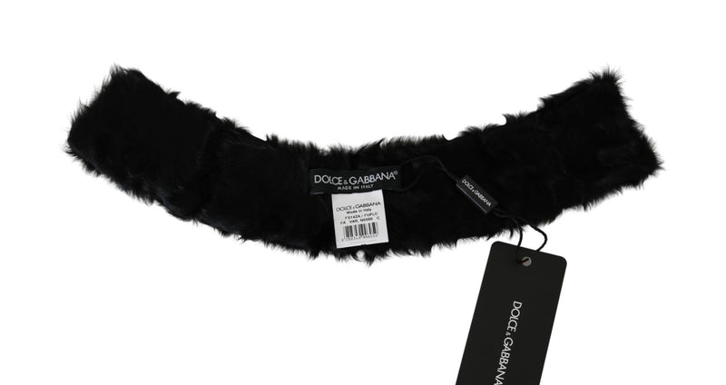 Elegant Black Lambskin Scarf Dolce & Gabbana