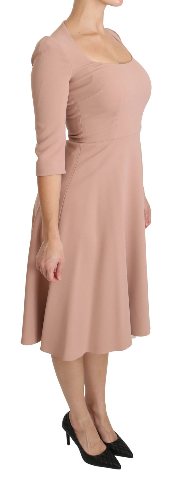 Elegant Light Pink A-Line Knee Length Dress Dolce & Gabbana