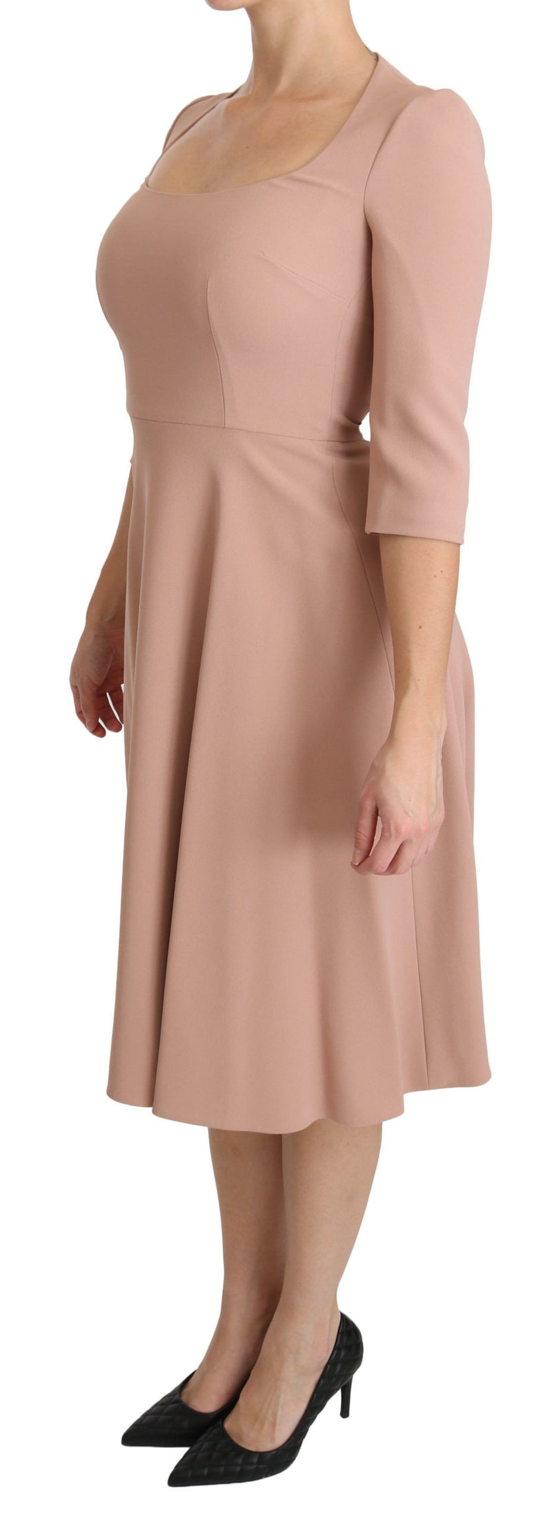 Elegant Light Pink A-Line Knee Length Dress Dolce & Gabbana