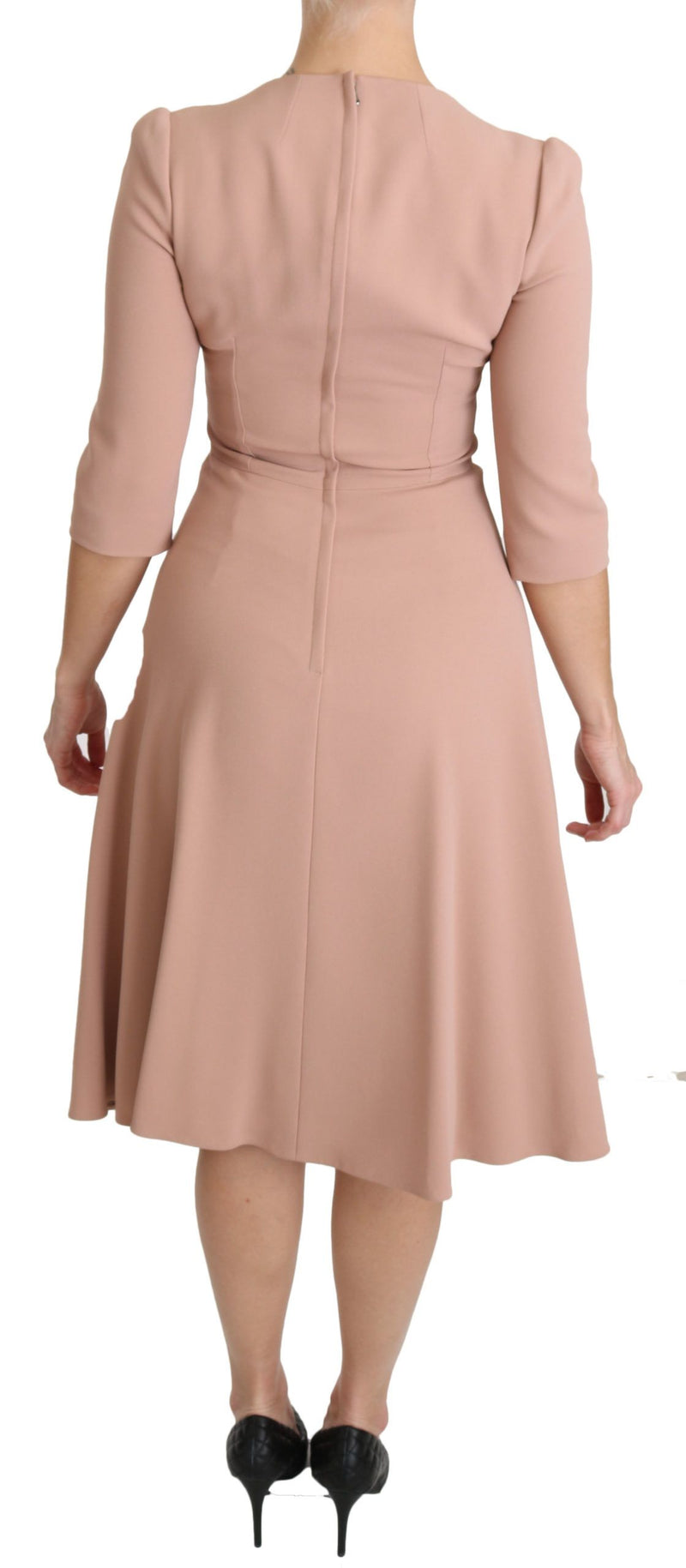 Elegant Light Pink A-Line Knee Length Dress Dolce & Gabbana