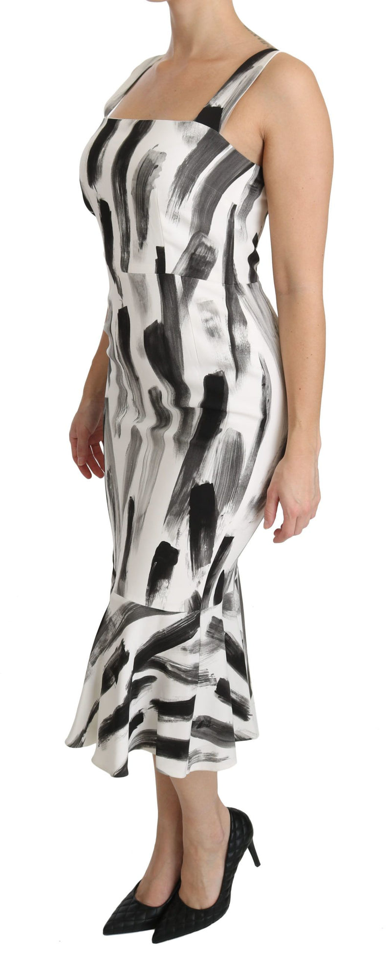 Chic Monochrome Sheath Midi Dress Dolce & Gabbana