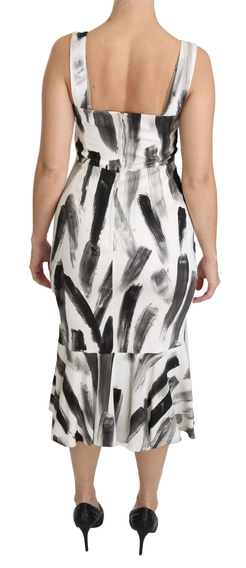 Chic Monochrome Sheath Midi Dress Dolce & Gabbana