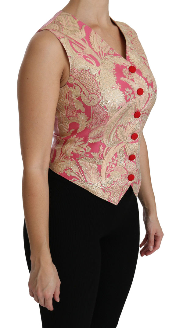 Elegant Silk Blend V-Neck Vest Top Dolce & Gabbana