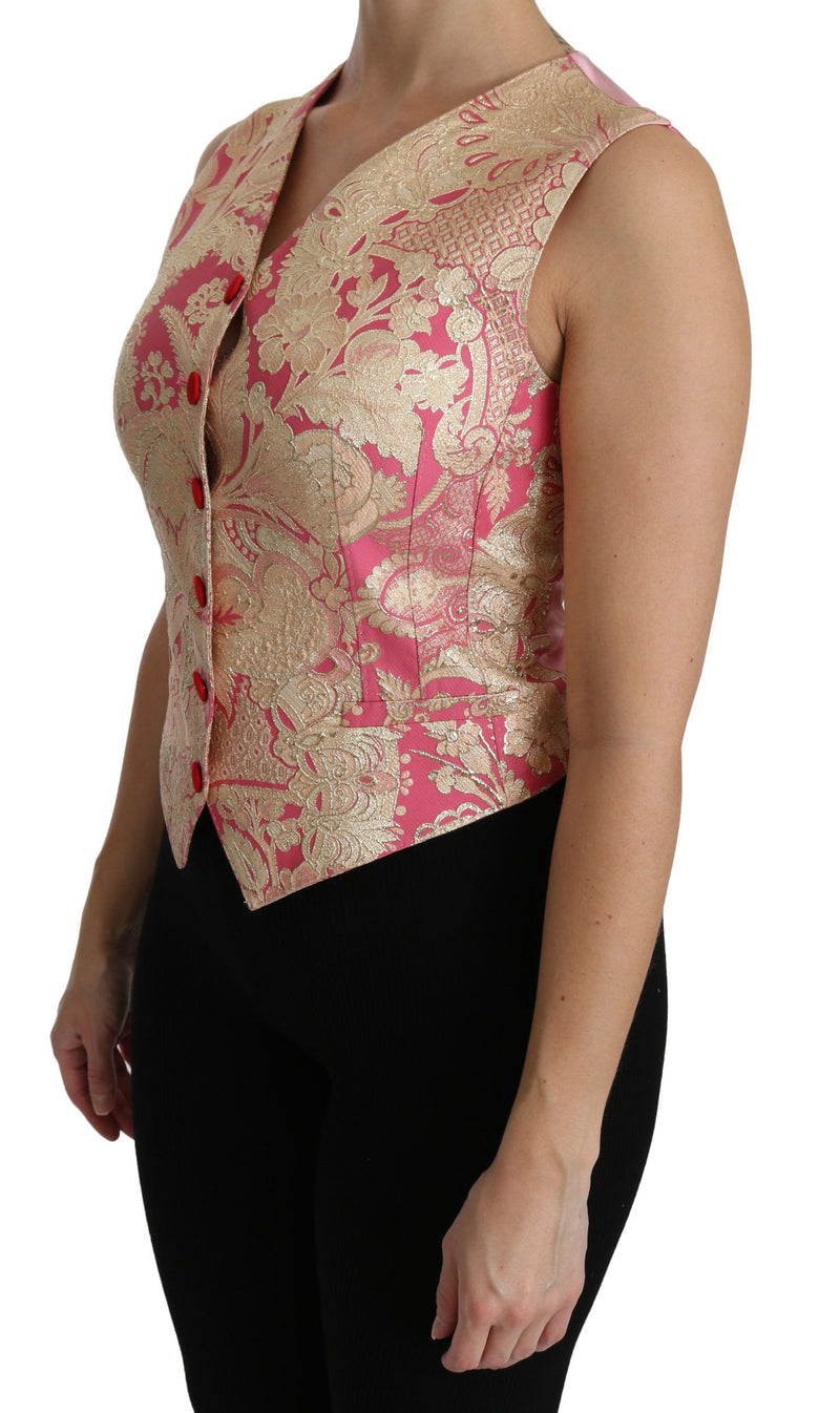 Elegant Silk Blend V-Neck Vest Top Dolce & Gabbana