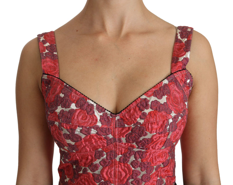 Elegant Floral Brocade Cropped Top Dolce & Gabbana