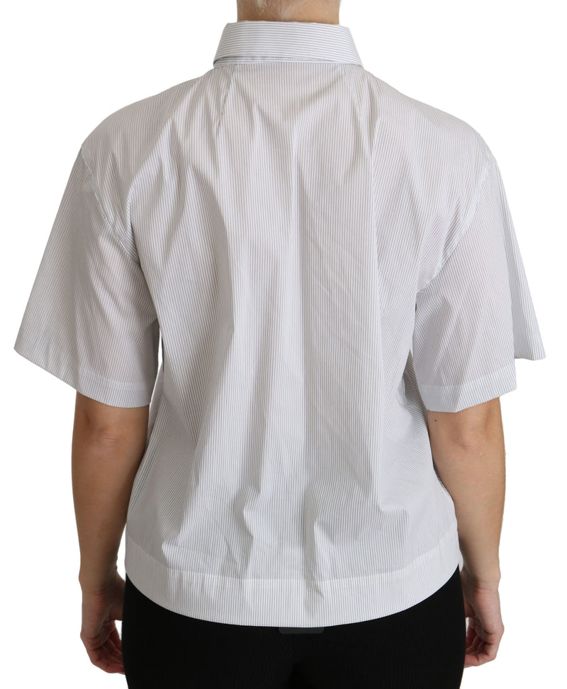 Elegant White Cotton Polo Top Dolce & Gabbana