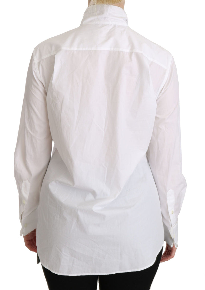 Elegant White Turtle Neck Polo Top Dolce & Gabbana