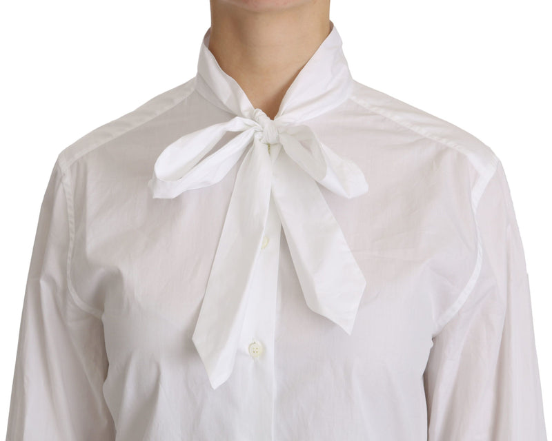 Elegant White Turtle Neck Polo Top Dolce & Gabbana