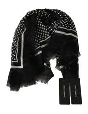 Elegant Black Silk Blend Polka Dotted Men's Scarf Dolce & Gabbana