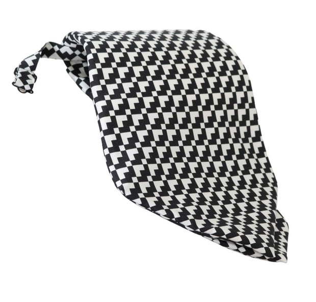 Elegant Black Patterned Silk Tie Dolce & Gabbana