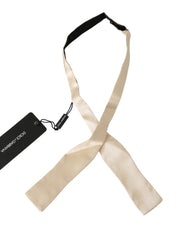 Elegant Beige Silk Bowtie Dolce & Gabbana