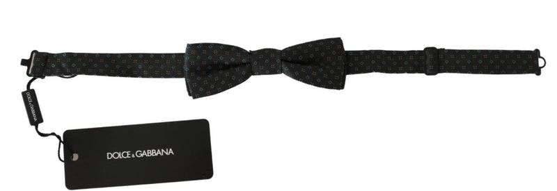 Elegant Silk Gray Patterned Bow Tie Dolce & Gabbana