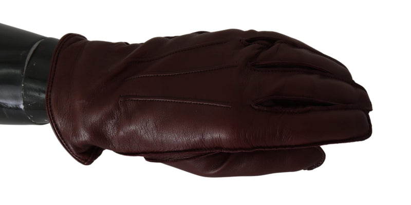 Elegant Maroon Wrist-Length Lambskin Gloves Dolce & Gabbana