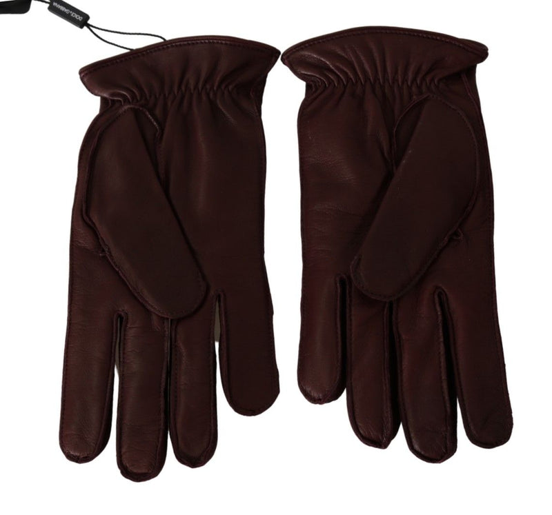 Elegant Maroon Wrist-Length Lambskin Gloves Dolce & Gabbana