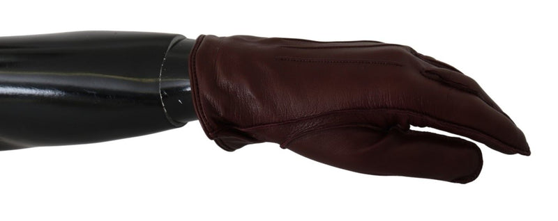 Elegant Maroon Wrist-Length Lambskin Gloves Dolce & Gabbana