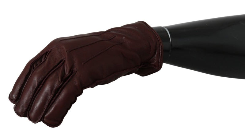 Elegant Maroon Wrist-Length Lambskin Gloves Dolce & Gabbana