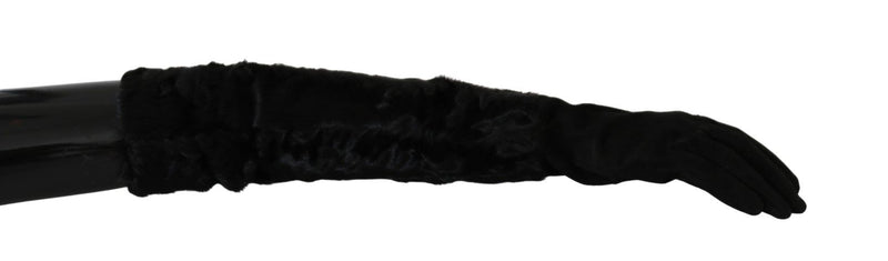 Elegant Elbow Length Suede Gloves Dolce & Gabbana