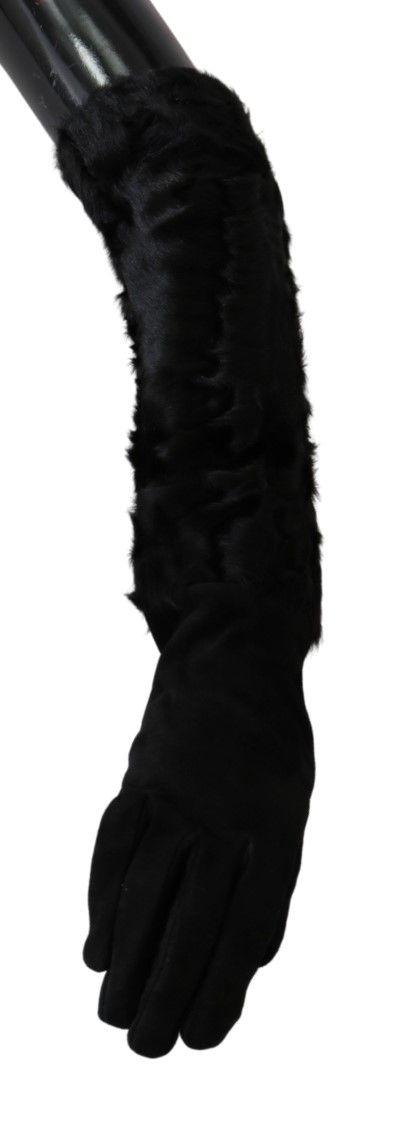 Elegant Elbow Length Suede Gloves Dolce & Gabbana