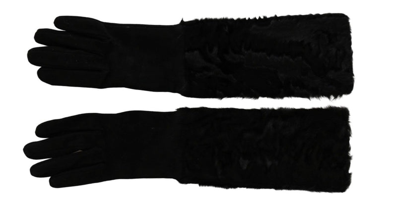 Elegant Elbow Length Suede Gloves Dolce & Gabbana