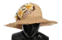 Elegant Beige Floral Bucket Hat Dolce & Gabbana