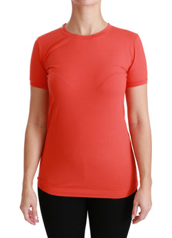 Elegant Red Crewneck Short Sleeve Tee Dolce & Gabbana