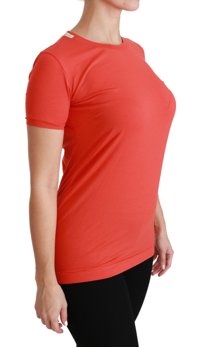 Elegant Red Crewneck Short Sleeve Tee Dolce & Gabbana