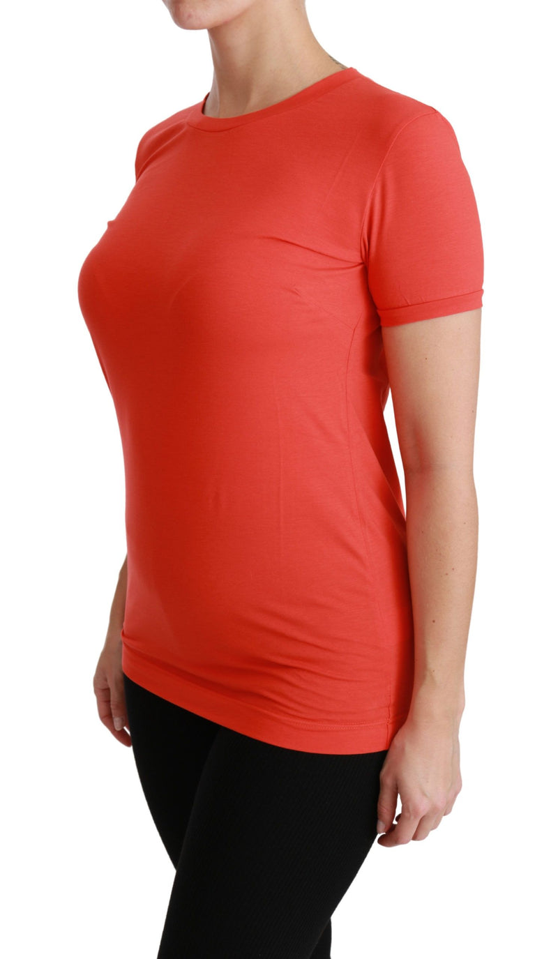 Elegant Red Crewneck Short Sleeve Tee Dolce & Gabbana