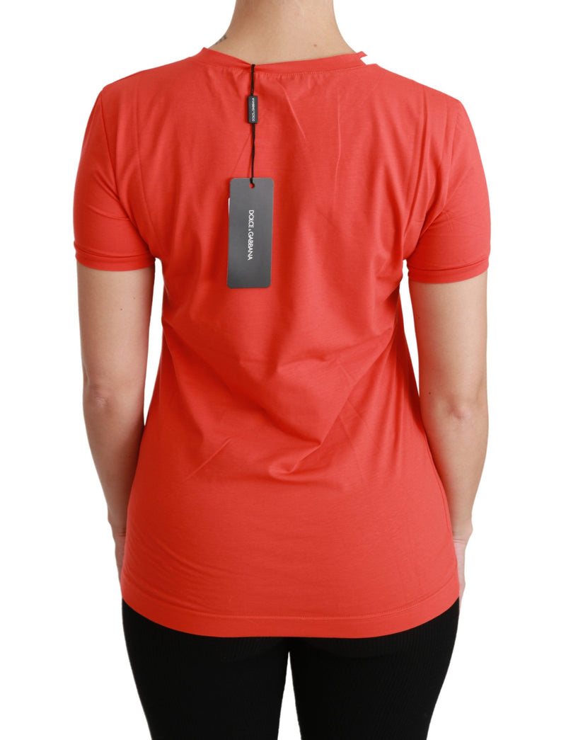 Elegant Red Crewneck Short Sleeve Tee Dolce & Gabbana