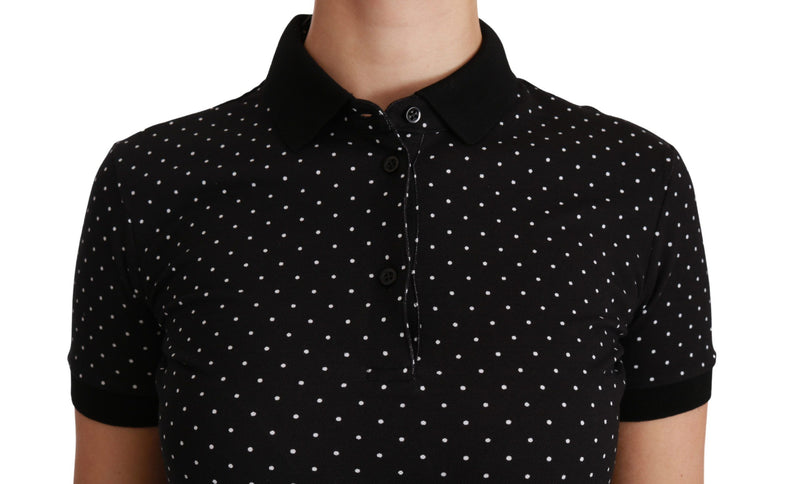 Elegant Black Dotted Polo Shirt Dolce & Gabbana