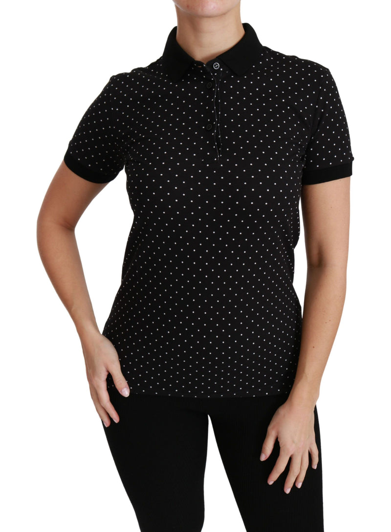 Elegant Black Dotted Polo Shirt Dolce & Gabbana