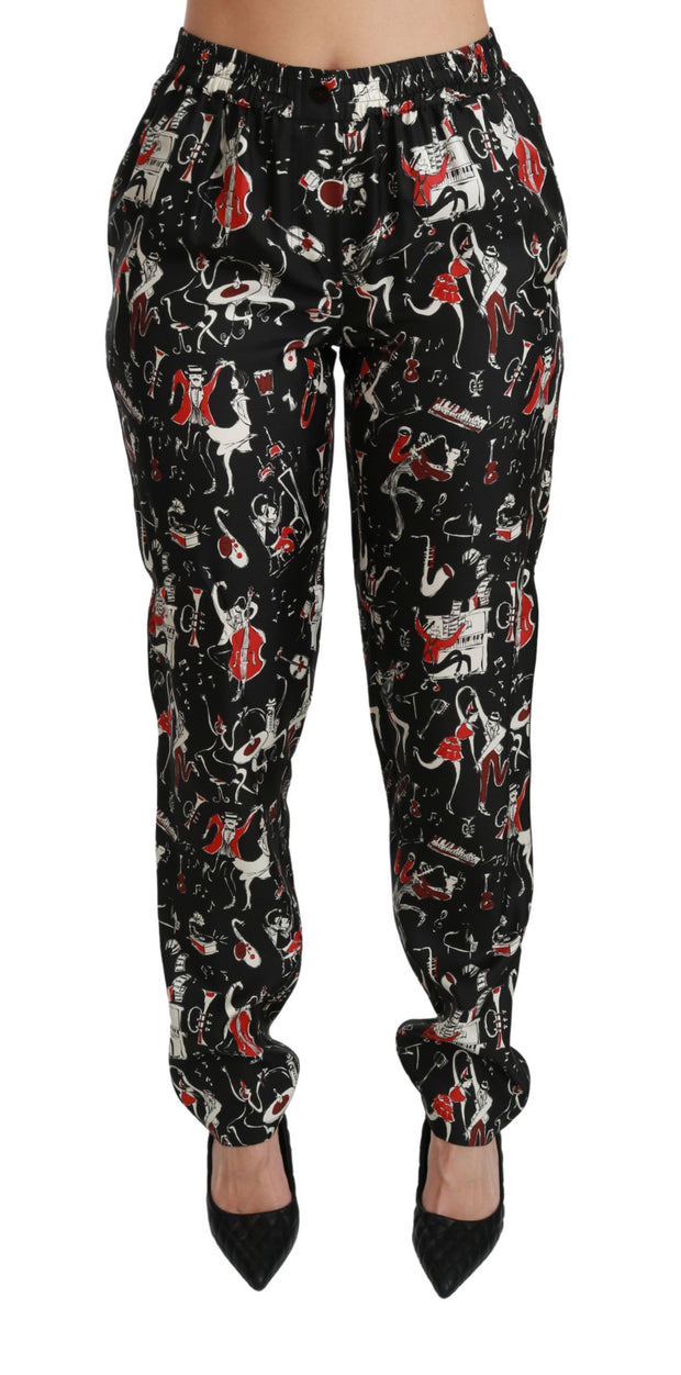 Sleek Silk Slim-Fit Mid-Waist Pants Dolce & Gabbana