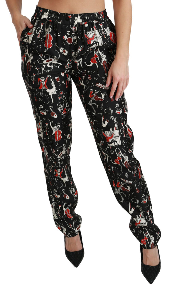 Sleek Silk Slim-Fit Mid-Waist Pants Dolce & Gabbana