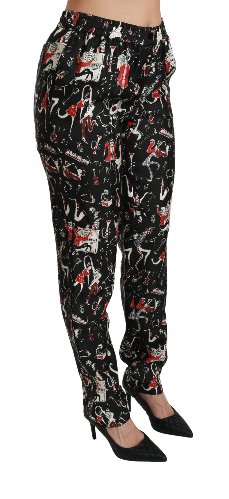 Sleek Silk Slim-Fit Mid-Waist Pants Dolce & Gabbana