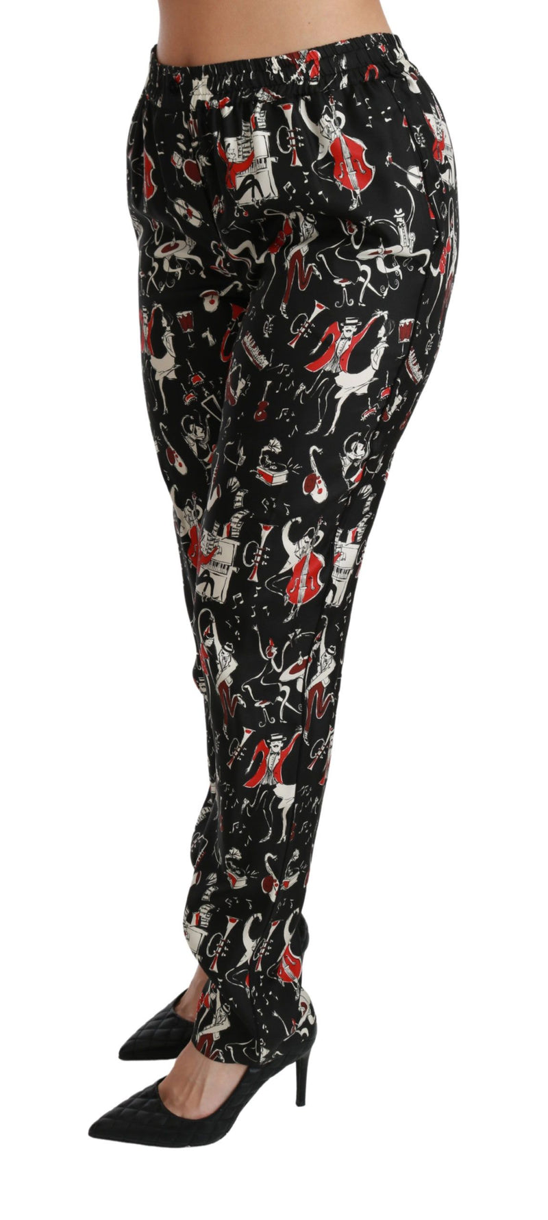 Sleek Silk Slim-Fit Mid-Waist Pants Dolce & Gabbana