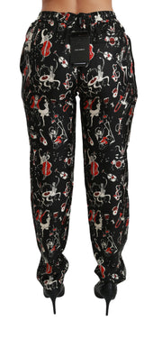 Sleek Silk Slim-Fit Mid-Waist Pants Dolce & Gabbana