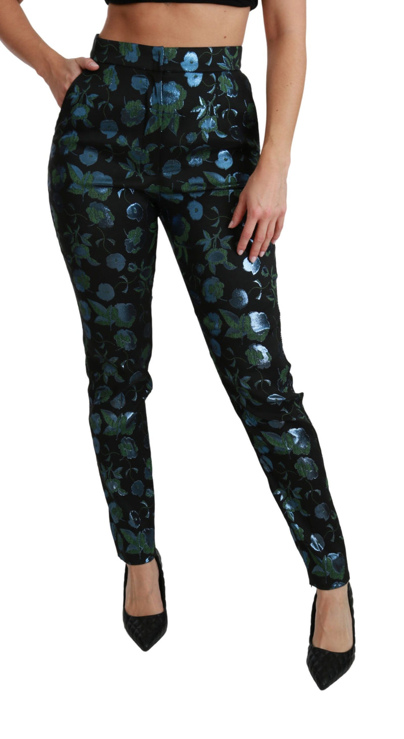 Floral High Waist Skinny Trousers Dolce & Gabbana