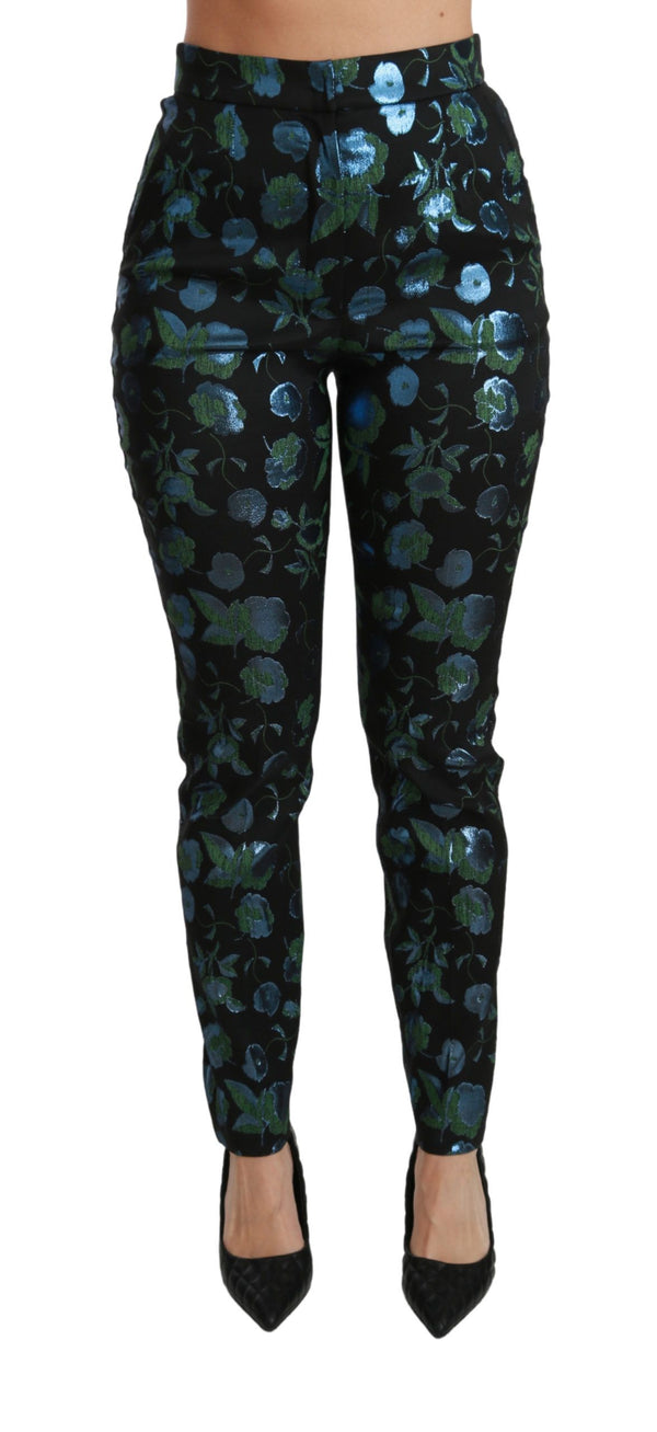 Floral High Waist Skinny Trousers Dolce & Gabbana