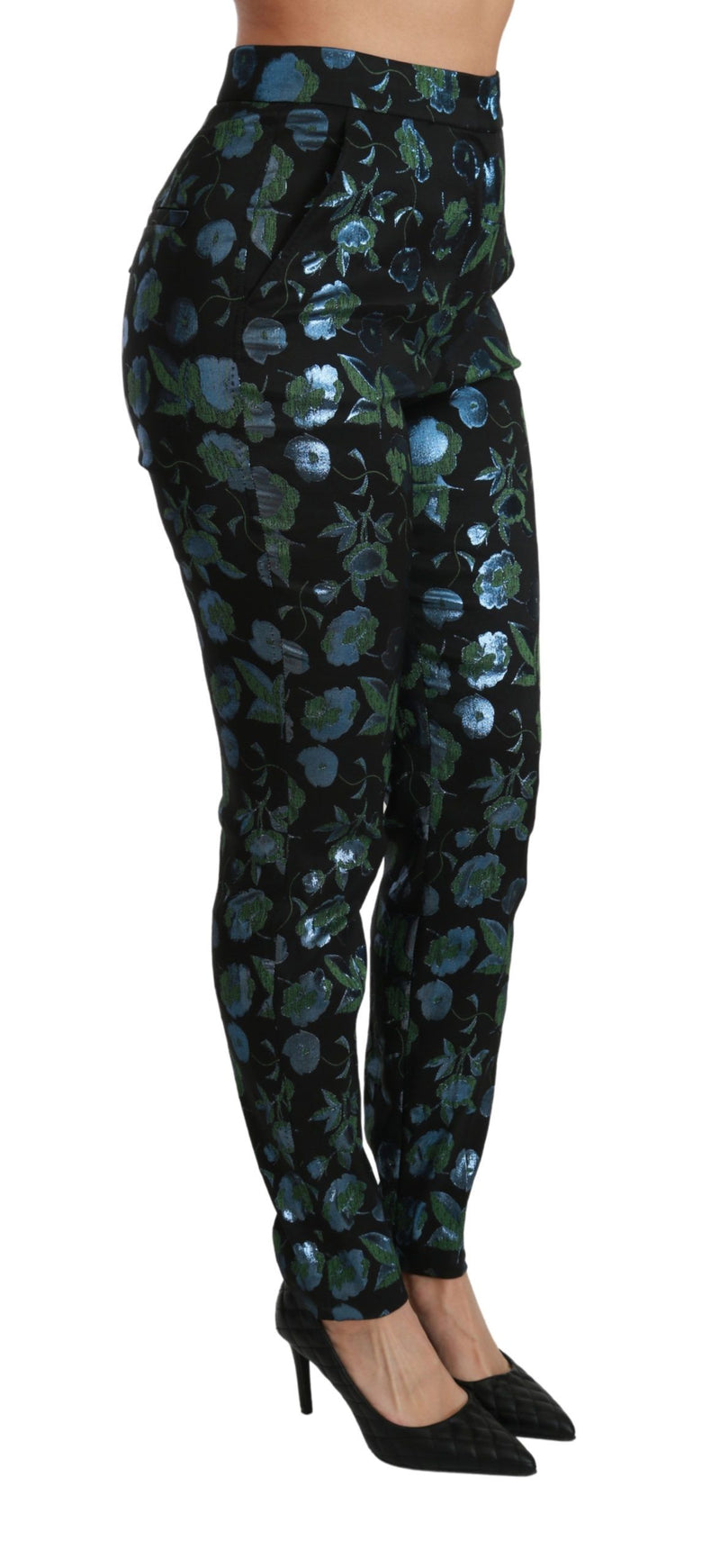 Floral High Waist Skinny Trousers Dolce & Gabbana