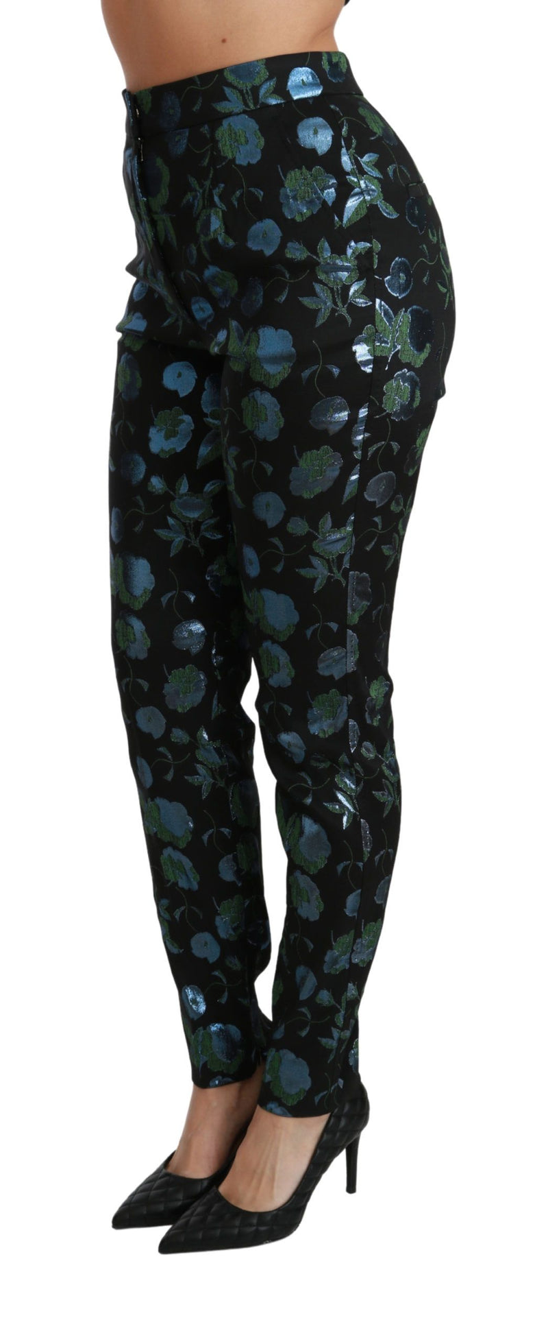 Floral High Waist Skinny Trousers Dolce & Gabbana