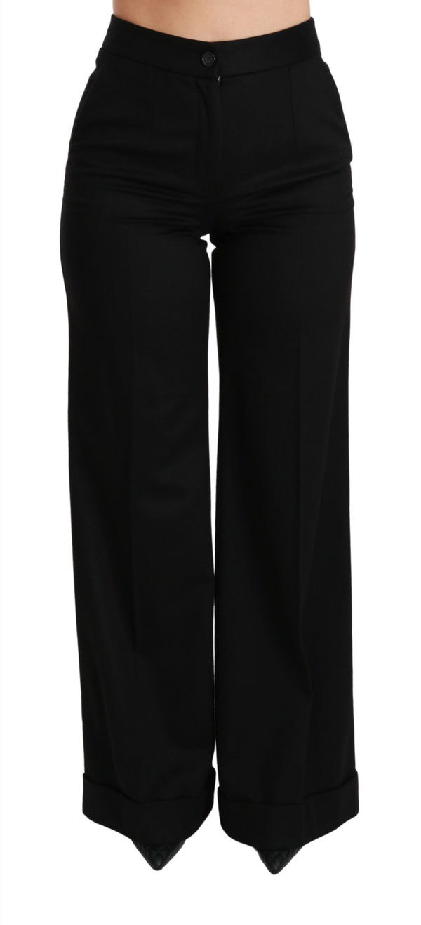 Elegant High Waist Flared Cashmere Pants Dolce & Gabbana