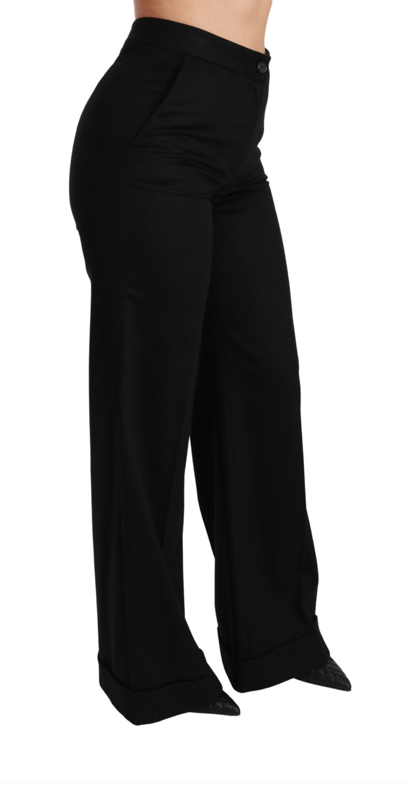 Elegant High Waist Flared Cashmere Pants Dolce & Gabbana