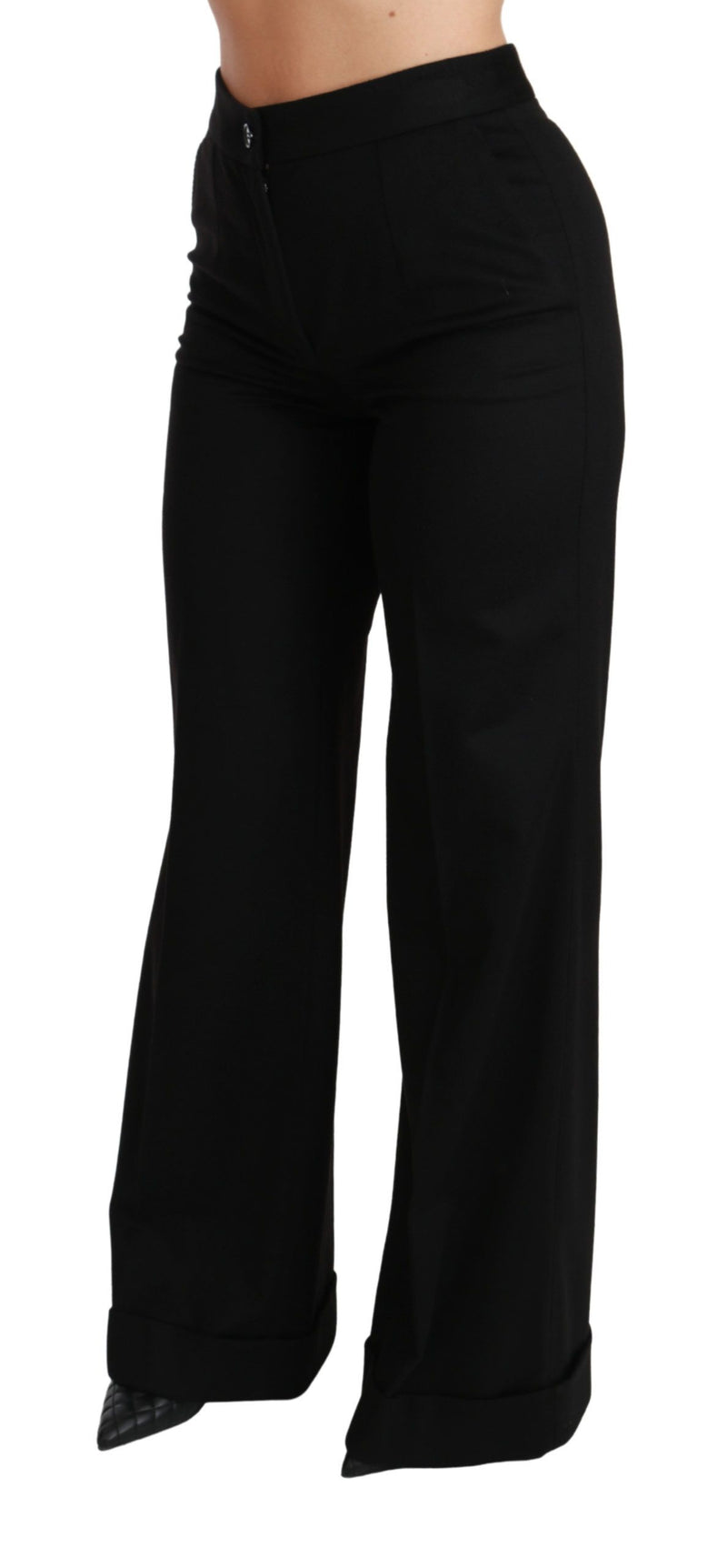 Elegant High Waist Flared Cashmere Pants Dolce & Gabbana