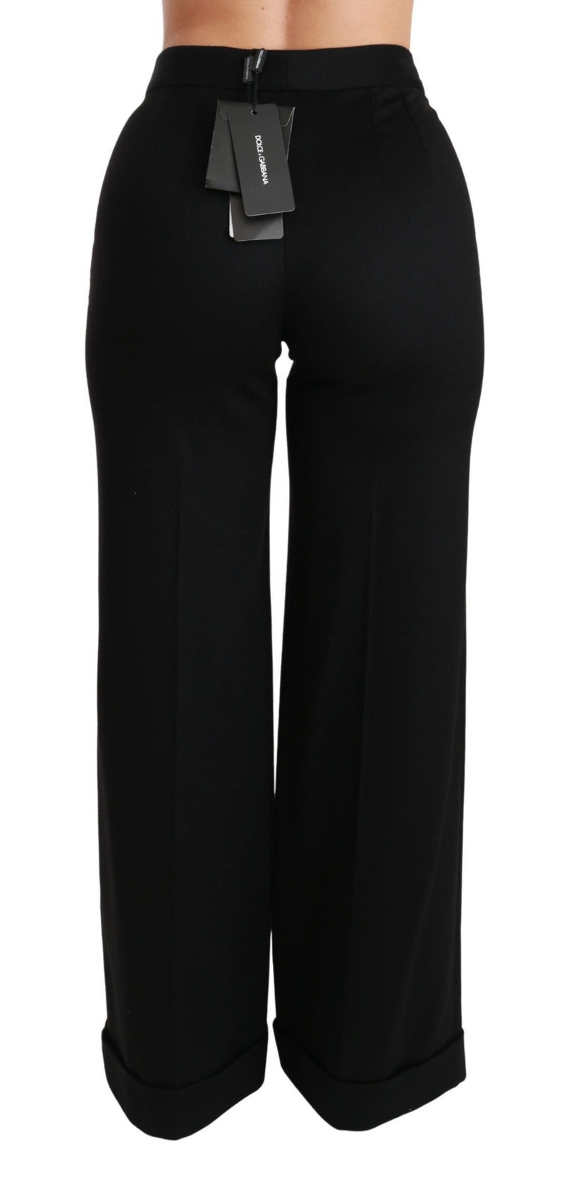 Elegant High Waist Flared Cashmere Pants Dolce & Gabbana