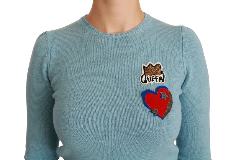 Queen Heart Beaded Wool Sweater Dolce & Gabbana