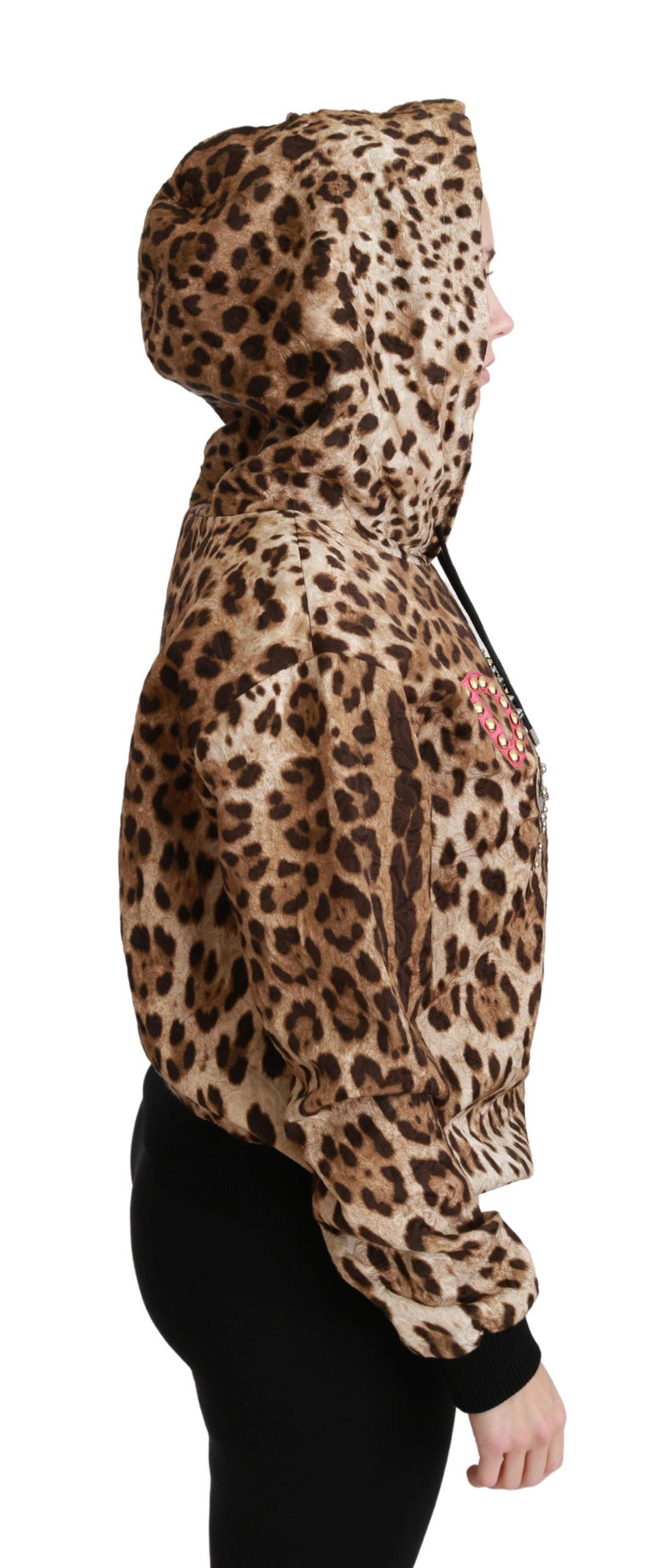 Elegant Leopard Print Hooded Sweater Dolce & Gabbana