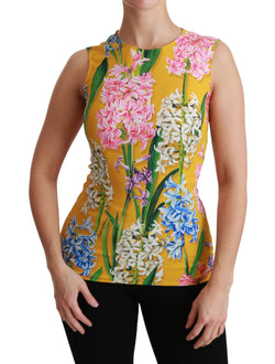 Sunshine Floral Crewneck Sleeveless Blouse Dolce & Gabbana