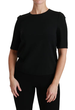 Elegant Black Stretch Blouse Top Dolce & Gabbana