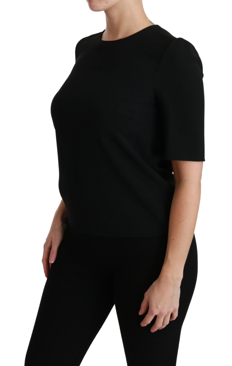 Elegant Black Stretch Blouse Top Dolce & Gabbana